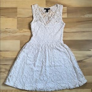 White lace mini dress